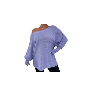 Purple Shein Curve Off Shoulder Sweater 3XL Relaxed
